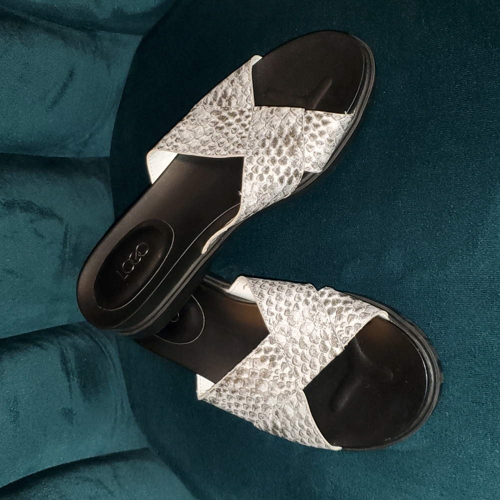 LOGO Leather Slides